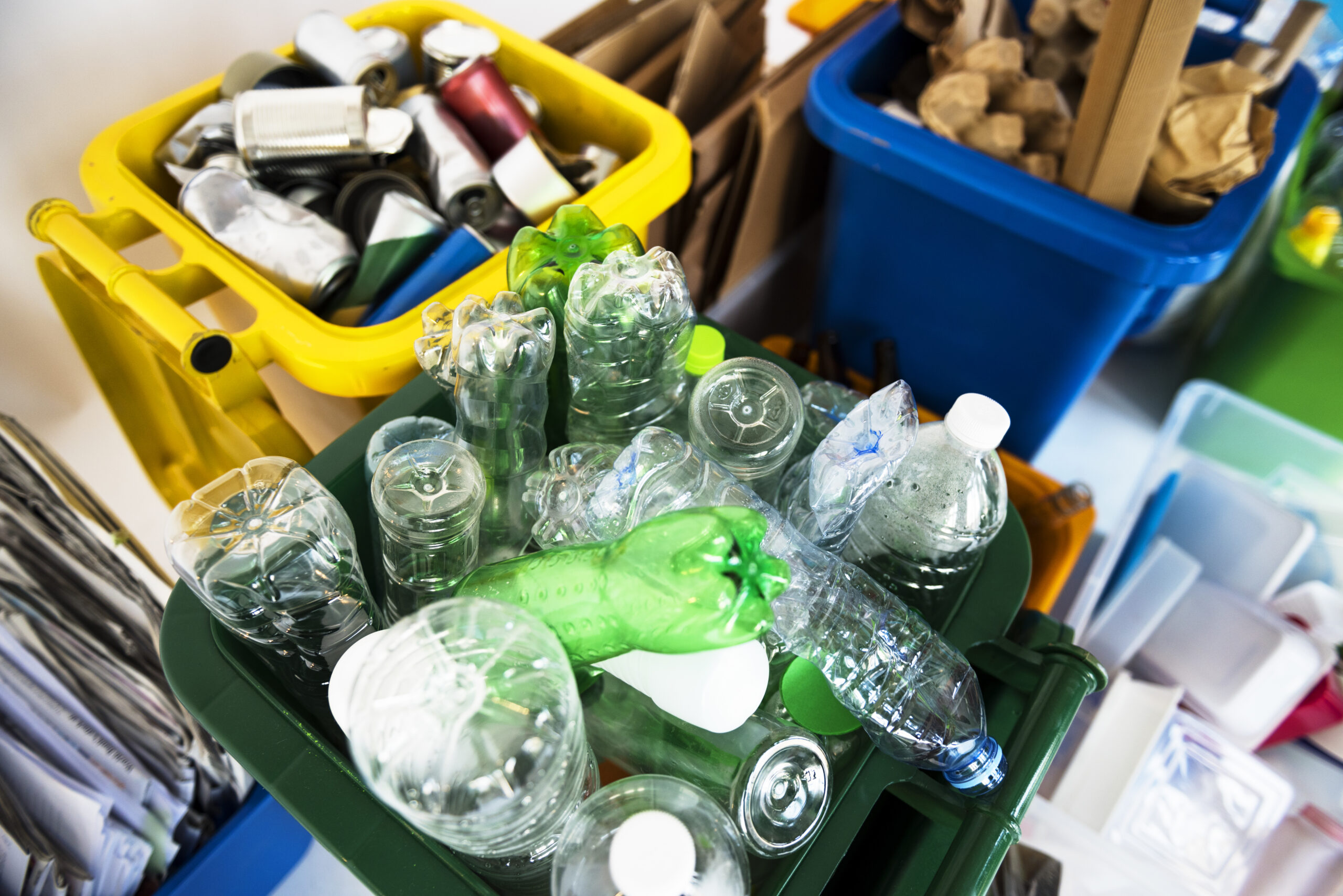 Recycle waste piled up for collection